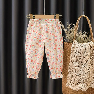 Καλοκαιρινό καθημερινό μωρό παντελόνι χαρέμι για κοριτσάκια Λεπτό δροσερό λουλουδάτο τύπωμα Παιδικό παντελόνι Bloomers Loose παιδικό παντελόνι κατά των κουνουπιών