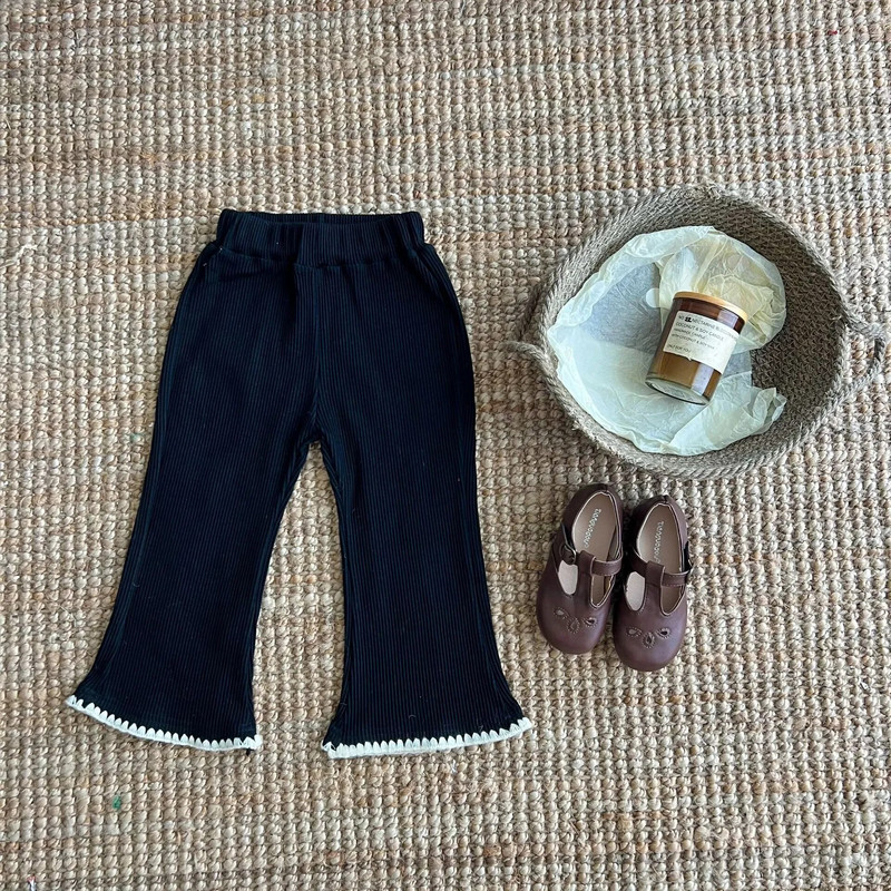 7642 Detské nohavice Jesenné nové kórejské detské nohavice Dievčenské legíny Bavlnené rozšírené nohavice Dievčenské elastické rozšírené nohavice