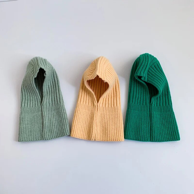 Νέο χειμωνιάτικο μωρό πλεκτό κασκόλ με κουκούλα Ζεστό Μονόχρωμο Φουλάρι Μονόχρωμο Φουλάρι Παιδιά Αγόρια Κορίτσια Γιακάς Λαιμού Keep Warm Αξεσουάρ