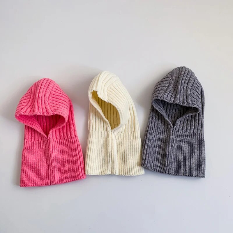 Νέο χειμωνιάτικο μωρό πλεκτό κασκόλ με κουκούλα Ζεστό Μονόχρωμο Φουλάρι Μονόχρωμο Φουλάρι Παιδιά Αγόρια Κορίτσια Γιακάς Λαιμού Keep Warm Αξεσουάρ