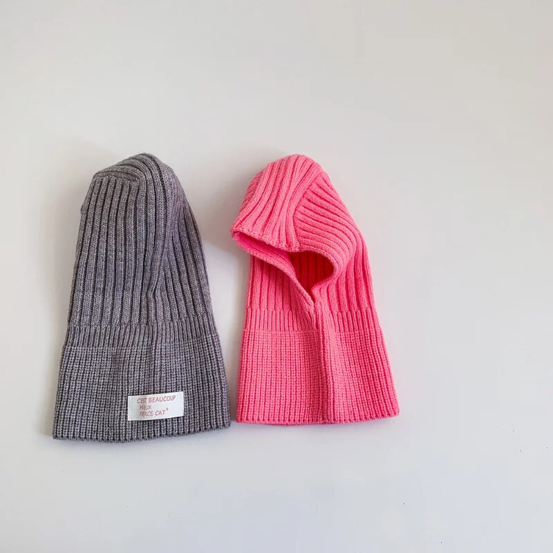 Νέο χειμωνιάτικο μωρό πλεκτό κασκόλ με κουκούλα Ζεστό Μονόχρωμο Φουλάρι Μονόχρωμο Φουλάρι Παιδιά Αγόρια Κορίτσια Γιακάς Λαιμού Keep Warm Αξεσουάρ
