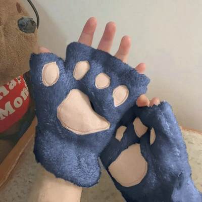 Katės letenos pirštinės be pirštų, pūkuotos, šiltos, minkštos pliušinės pirštinės pandos pirštinės, skirtos vaikams, suaugusiems, žiemai skirtos gimtadienio dovanos