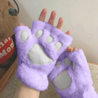 Katės letenos pirštinės be pirštų, pūkuotos, šiltos, minkštos pliušinės pirštinės pandos pirštinės, skirtos vaikams, suaugusiems, žiemai skirtos gimtadienio dovanos