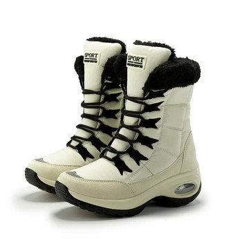 Χειμερινές γυναικείες μπότες Υψηλής ποιότητας ζεστές μπότες χιονιού με κορδόνια Άνετα μποτάκια αστραγάλου εξωτερικού χώρου αδιάβροχες μπότες πεζοπορίας 2024