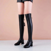 Naiste saapad, talvesoojad pluss sametmoodne liblikasaapad, mustad kõrged kontsad, venivad salendav Botas Mujer Invierno 2023