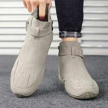 Ανδρικές μπότες με φερμουάρ στο πλάι 2023 Νέα παπούτσια για άντρες Ανδρικές μπότες casual ψηλά μποτάκια Hot Selling Flat κοντά μπότες Zapatos Para Hombres