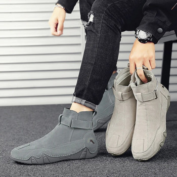 Мъжки ботуши със страничен цип 2023 Нови обувки за мъже Ежедневни високи мъжки ботуши Горещи продавани плоски къси ботуши Zapatos Para Hombres