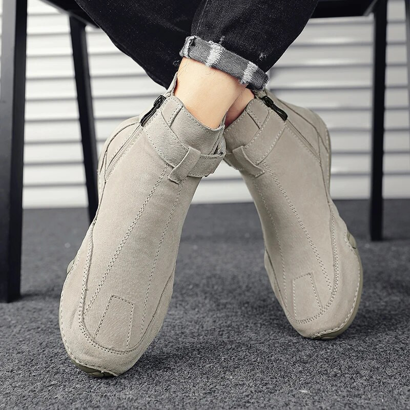 Ανδρικές μπότες με φερμουάρ στο πλάι 2023 Νέα παπούτσια για άντρες Ανδρικές μπότες casual ψηλά μποτάκια Hot Selling Flat κοντά μπότες Zapatos Para Hombres