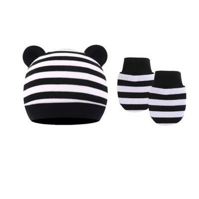 Νεογέννητο καπέλο φωτογραφίας με σετ γάντι Χαριτωμένο βαμβακερό μωρό μωρό μαντίλι Ζεστό γάντια φασολιών Newborn καπέλο αξεσουάρ Δώρο Dropship