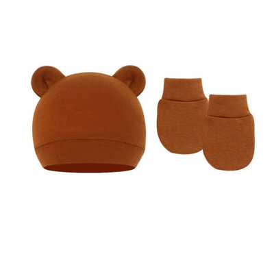 Νεογέννητο καπέλο φωτογραφίας με σετ γάντι Χαριτωμένο βαμβακερό μωρό μωρό μαντίλι Ζεστό γάντια φασολιών Newborn καπέλο αξεσουάρ Δώρο Dropship