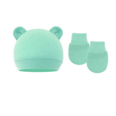 Νεογέννητο καπέλο φωτογραφίας με σετ γάντι Χαριτωμένο βαμβακερό μωρό μωρό μαντίλι Ζεστό γάντια φασολιών Newborn καπέλο αξεσουάρ Δώρο Dropship