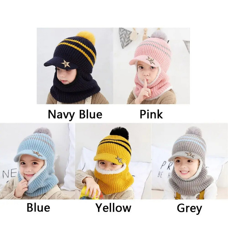 Καπέλα Pom Pom Beanie Baby Winter Hats για κορίτσι και αγόρι με ζεστό φλις επένδυση καπέλα μπέιζμπολ για παιδιά
