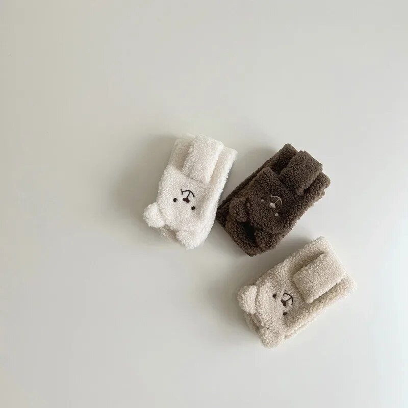 Talvekorallfliisist puhast värvi kaelarihm Lastele pehme sall Beebipoistele Tüdrukutele Palus Väike Karu Kael Soe Sallid Õues Kaelarätik