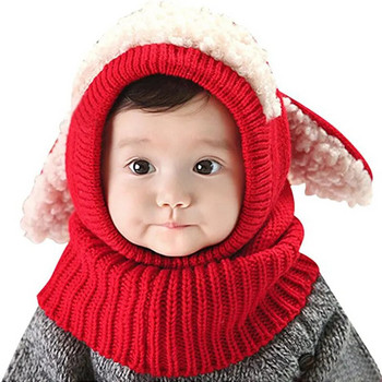 0-3 Ετών Νεογέννητα Παιδιά Μωρό Χειμερινό Βαμβακερό Πλεκτό Γούνινο Πομ Καπέλο Αγόρια Κορίτσια Καπέλο Beanie Κασκόλ Καπέλο Αυτιών Προστατευτικό Κασκόλ