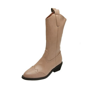 Cizme occidentale pentru femei, cizme din piele PU, pentru femei, negru, cowboy, retro, pantofi oxford de lucru pentru femei, vintage, casual