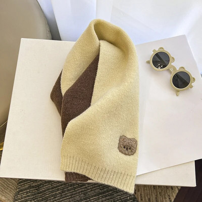 Eșarfă pentru copii, toamnă iarnă, moda coreeană, tricotat pentru copii, baveră, lână, tricotat, eșarfe, îngroșați, caldă, pentru copii mici, fată, băiat