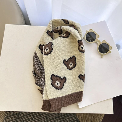 Eșarfă pentru copii, toamnă iarnă, moda coreeană, tricotat pentru copii, baveră, lână, tricotat, eșarfe, îngroșați, caldă, pentru copii mici, fată, băiat
