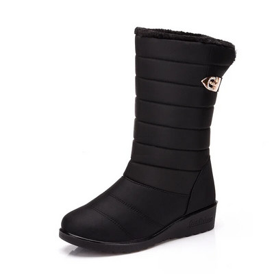 Cizme înalte pentru femei, cizme groase de pluș pentru zăpadă, cizme de iarnă, impermeabile, antiderapante, pentru femei, cu blană caldă, pentru femei, pantofi pentru femei WSH3141