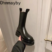 Γυναικείες κοντές μπότες σε στυλ Punk Fashion Slip On Platform Γυναικεία γοτθικά μποτάκια με χοντρό κάτω μέρος 2023 Comfort