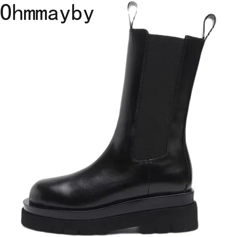 Γυναικείες κοντές μπότες σε στυλ Punk Fashion Slip On Platform Γυναικεία γοτθικά μποτάκια με χοντρό κάτω μέρος 2023 Comfort