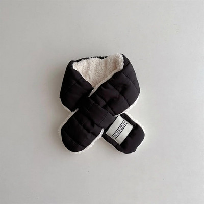 Eșarfă de blană scurtă pentru copii, pentru băieți, fete, toamnă, iarnă, caldă, moale, fleece, bumbac, căptușită, eșarfe de pluș, drăguț pentru copii, batic încrucișat