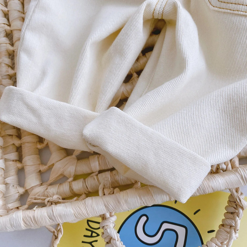 Baby Soft Jeans για Αγόρια Κοριτσίστικα Ρούχα 2022 Spring Baby μονόχρωμο Casual ψηλόμεσο παντελόνι μεγάλο PP για κορίτσι αγόρι