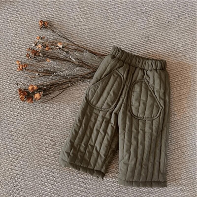 Tüdrukute poisi fliis pükste sees imiku väikelapse lapse keskmine vöökoht puuvillane polsterdatud püksid vabaaja tugeva põhjaga beebiriided 12M-7Y