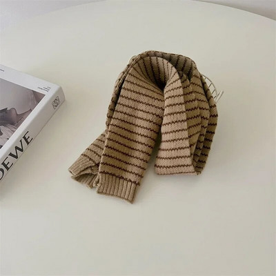 Simplicity Κασμίρ παιδικό κασκόλ Κορεατικά ριγέ μονόχρωμα μαντήλια για μικρό αγόρι κορίτσι Φθινοπωρινό Χειμώνα Ζεστό Φουλάρι Φωτογραφίας