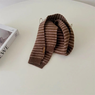 Simplicity Κασμίρ παιδικό κασκόλ Κορεατικά ριγέ μονόχρωμα μαντήλια για μικρό αγόρι κορίτσι Φθινοπωρινό Χειμώνα Ζεστό Φουλάρι Φωτογραφίας