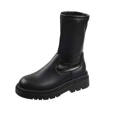 Cizme de damă pantofi de toamnă iarnă de modă din piele moale cizme lungi chelsea cizme sexy până la genunchi pantofi gotici punk plus mărimea 35-43