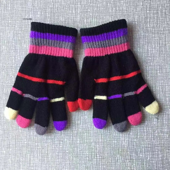 Πολύχρωμες Ρίγες Βρεφικά Γάντια Χειμωνιάτικα Ζεστά Παιδικά Γάντια Κοριτσάκι Πλεκτά Παιδικά Γάντια Χειμερινά Γάντια Παιδικά 5-10 ετών