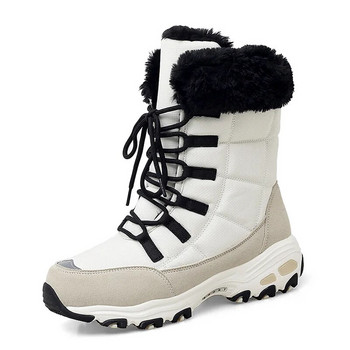 Νέες χειμερινές γυναικείες μπότες Υψηλής ποιότητας ζεστές μπότες χιονιού με κορδόνια Άνετα μποτάκια αστραγάλου Εξωτερικά αδιάβροχα μποτάκια πεζοπορίας