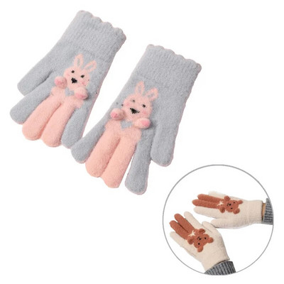 Wecute Χειμερινά Ζεστά Γάντια για Παιδιά Αγόρια Κορίτσια Γάντια με μοτίβο αρκούδας κινουμένων σχεδίων Παιδικά γάντια παιχνιδιού για 8-16 ετών Γάντια