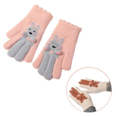 Wecute Χειμερινά Ζεστά Γάντια για Παιδιά Αγόρια Κορίτσια Γάντια με μοτίβο αρκούδας κινουμένων σχεδίων Παιδικά γάντια παιχνιδιού για 8-16 ετών Γάντια