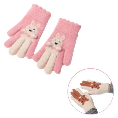 Wecute Χειμερινά Ζεστά Γάντια για Παιδιά Αγόρια Κορίτσια Γάντια με μοτίβο αρκούδας κινουμένων σχεδίων Παιδικά γάντια παιχνιδιού για 8-16 ετών Γάντια