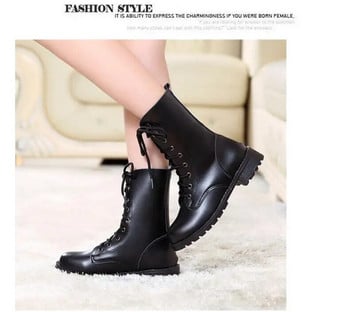 2022 Fashion New Arrival Combat Military Boots Γυναικείες μπότες μοτοσικλέτας Gothic Punk Combat με κορδόνια Γυναικεία παπούτσια Μέγεθος 35-43