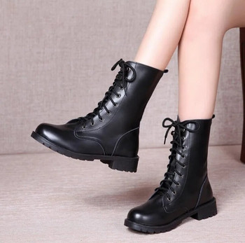 2022 Fashion New Arrival Combat Military Boots Γυναικείες μπότες μοτοσικλέτας Gothic Punk Combat με κορδόνια Γυναικεία παπούτσια Μέγεθος 35-43