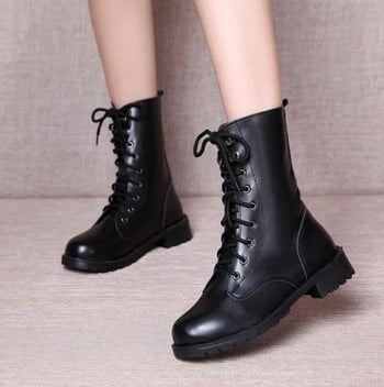 2022 Fashion New Arrival Combat Military Boots Γυναικείες μπότες μοτοσικλέτας Gothic Punk Combat με κορδόνια Γυναικεία παπούτσια Μέγεθος 35-43