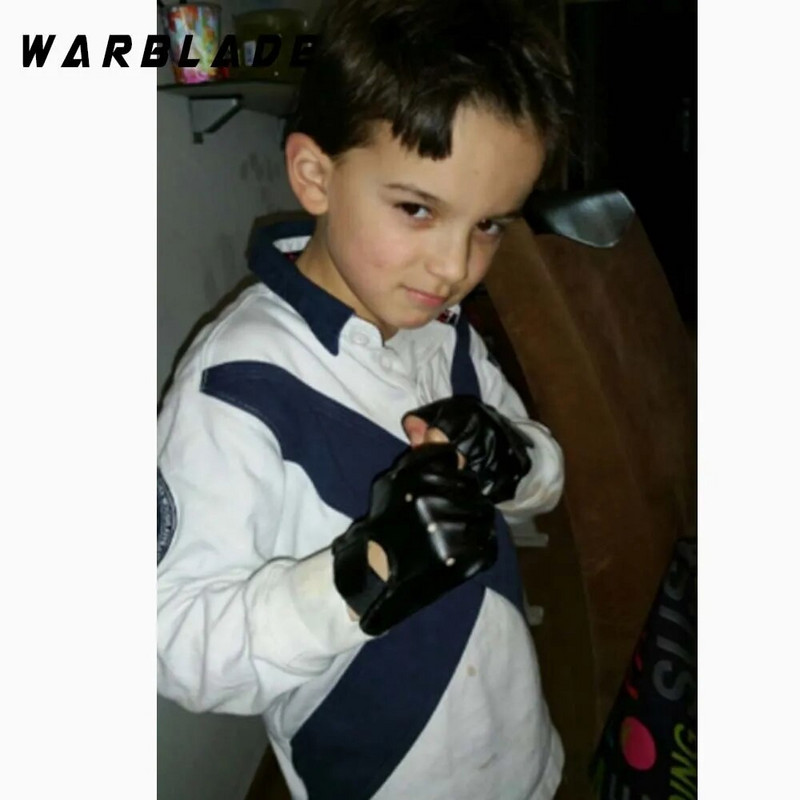 Mănuși din piele de înaltă calitate pentru copii, băieți, fete, fără degete, pentru copii, mănuși cu jumătate de deget, respirabile, negru, pentru copii