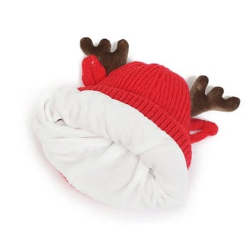Коледна бебешка шапка, шал, ръкавици, комплект елени, детска зимна шапка, топла врата, новогодишен подарък за деца Шапка с шапка за момичета и момчета