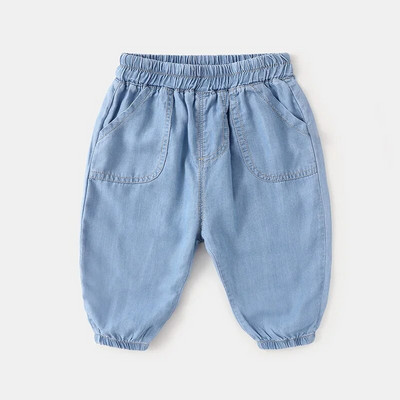 Blugi Tencel pentru copii pentru copii Pantaloni anti-țânțari de vară pentru băieți Haine pentru copii Pantaloni subțiri pentru sugari Pantaloni moale și respirabili pentru fete.