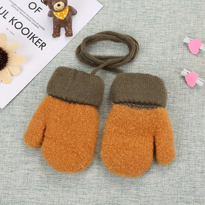 Mănuși calde în aer liber pentru copii Mănuși de iarnă cu degete pline pentru copii, băieți, fete, tricotate moi, îngroșate, pentru copii, mănuși calde pentru copii