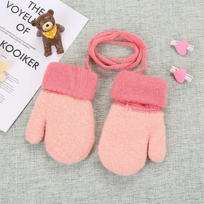 Mănuși calde în aer liber pentru copii Mănuși de iarnă cu degete pline pentru copii, băieți, fete, tricotate moi, îngroșate, pentru copii, mănuși calde pentru copii