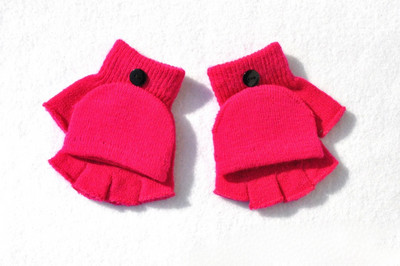 Winter Coral Fleece Παιδικά κοντά γάντια Thicken Children Baby Love Λούτρινα γούνινα γάντια με όλο δάχτυλα Φθινοπωρινό θερμαντήρα χεριών για 1-8 χρόνια