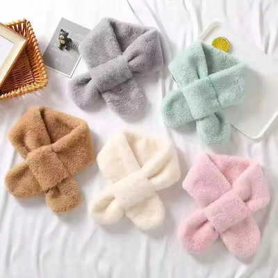 Φθινοπωρινό χειμωνιάτικο μαλακό βελούδινο παιδικό μαντίλι Χαριτωμένο καρτούν κοριτσάκι μωρό χοντρό ζεστό κασκόλ Εξωτερικό παιδικό μαντήλι μωρό αξεσουάρ