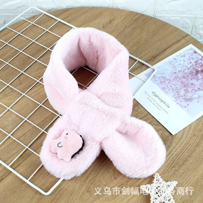 Φθινοπωρινό χειμωνιάτικο μαλακό βελούδινο παιδικό μαντίλι Χαριτωμένο καρτούν κοριτσάκι μωρό χοντρό ζεστό κασκόλ Εξωτερικό παιδικό μαντήλι μωρό αξεσουάρ