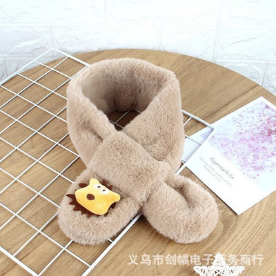 Φθινοπωρινό χειμωνιάτικο μαλακό βελούδινο παιδικό μαντίλι Χαριτωμένο καρτούν κοριτσάκι μωρό χοντρό ζεστό κασκόλ Εξωτερικό παιδικό μαντήλι μωρό αξεσουάρ