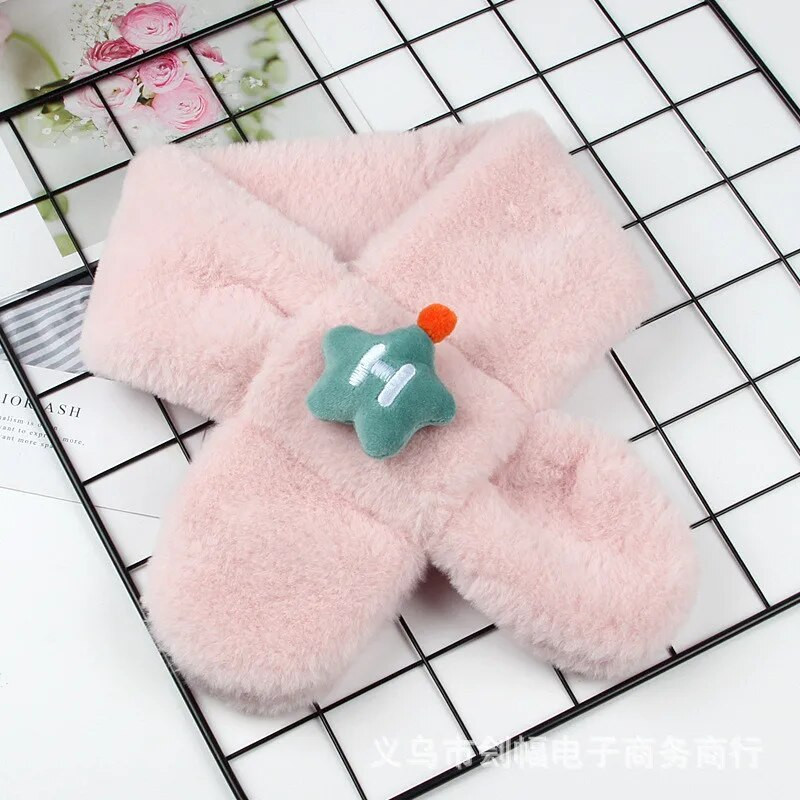 Φθινοπωρινό χειμωνιάτικο μαλακό βελούδινο παιδικό μαντίλι Χαριτωμένο καρτούν κοριτσάκι μωρό χοντρό ζεστό κασκόλ Εξωτερικό παιδικό μαντήλι μωρό αξεσουάρ