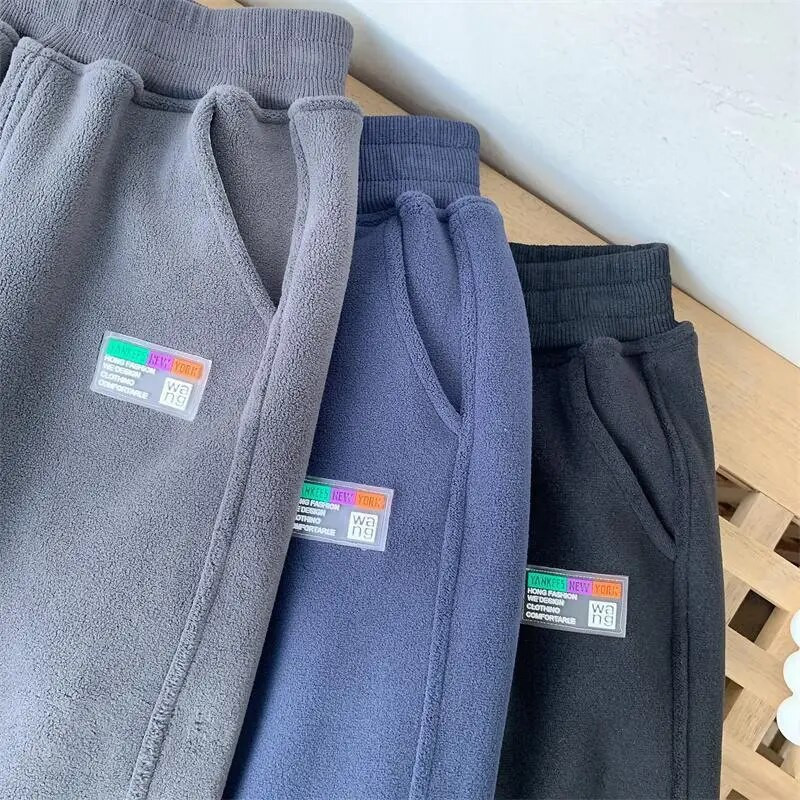 Laste plüüsist paksendatud püksid poiste ja tüdrukute vabaaja püksid, beebi ühes tükis fliis fliis soojad dressipüksid sügis ja talv