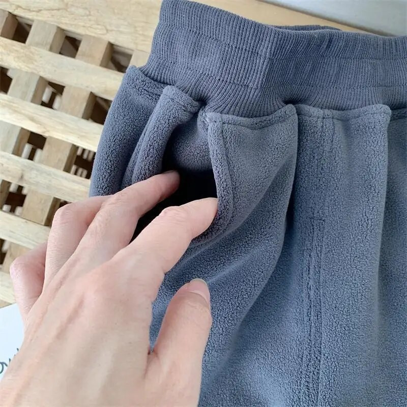 Laste plüüsist paksendatud püksid poiste ja tüdrukute vabaaja püksid, beebi ühes tükis fliis fliis soojad dressipüksid sügis ja talv